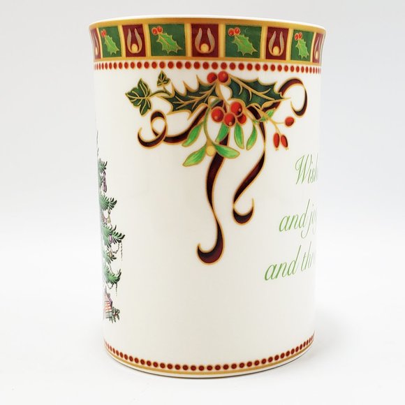 NEW Spode Christmas Tree Sentiment Mug/Cup & Gift Tin 9 oz. Porcelain Holly #1 - Picture 8 of 9